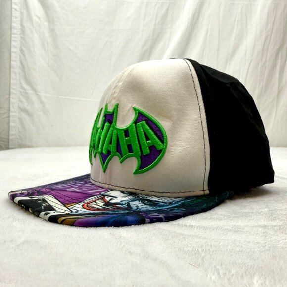 DC Comics Joker HaHaHa Batman Adjustable Snapback Cap Hat Purple White Black - Picture 7 of 11